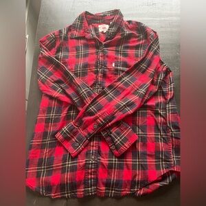 Levi’s Boyfriend-Fit Plaid Shirt XS 100% Cotton Red/Blue Vintage Y2K